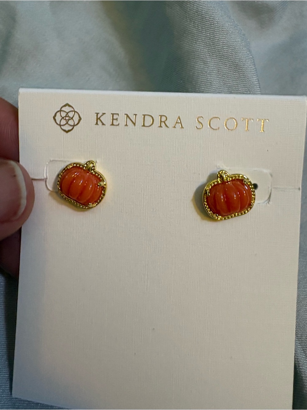 Kendra Scott Orange Pumpkin Stud Earrings